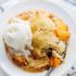 Slow Cooker Coconut Peach Cobbler