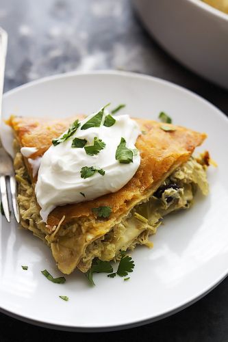Chicken Verde Tortilla Pie