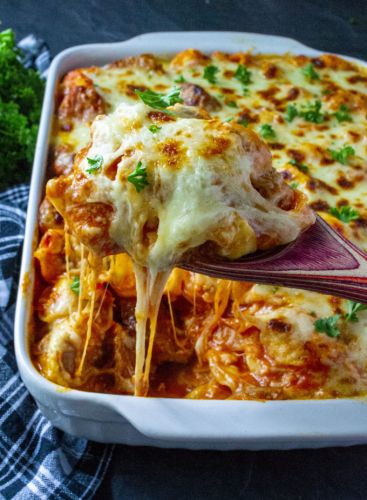 Five Ingredient Baked Tortellini Casserole