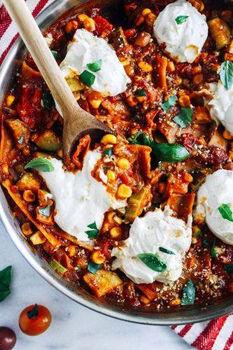 One-Pot Summer Vegetable Skillet Lasagna