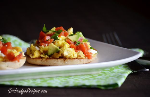 Scrambled Eggs, Smoked Salmon and Feta on Toast