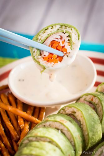 Turkey and cheese 'sushi' sandwiches