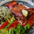 Persian Blackened Salmon with Sticky Herb Rice