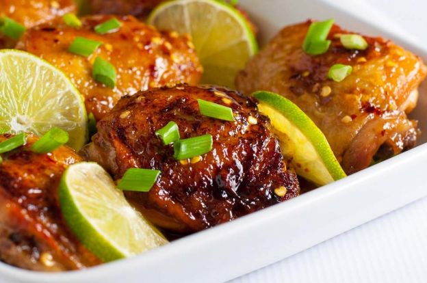 4 ingredient honey lime chili chicken thighs