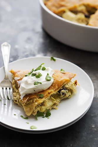 Chicken Verde Tortilla Pie