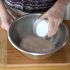 Pour the flour and baking powder into a bowl, then add the sugar