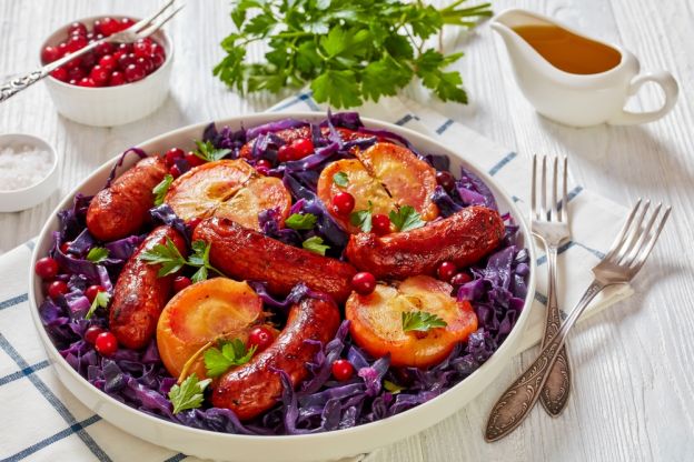 Sausage, Cabbage, and Apple Skillet