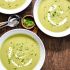 Creamy asparagus and watercress spring pea soup