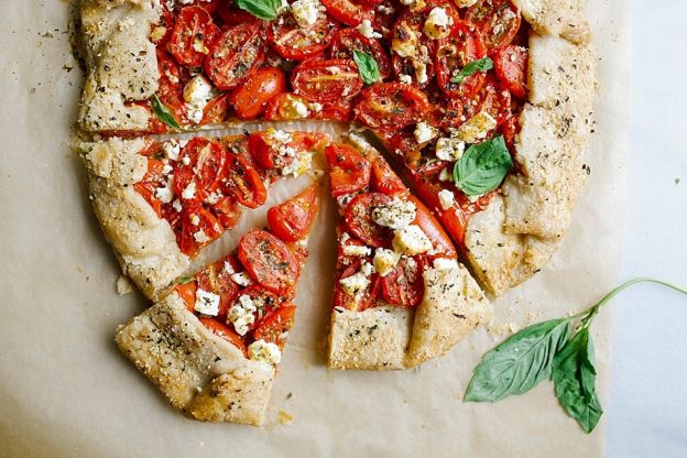 Tomato Galette with Basil Pesto and Feta