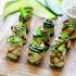 Grilled zucchini rolls with tuna and cream cheese