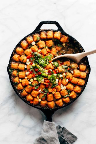 Southwest Sweet Potato Tater Tot Hot Dish