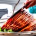 Baked ham with apple cider maple glaze