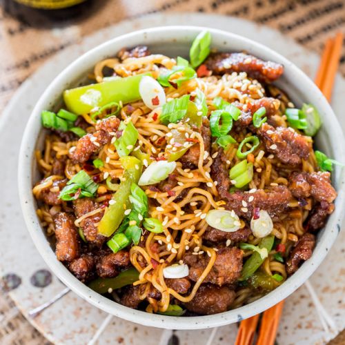 Mongolian Beef Ramen Noodles