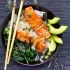 Teriyaki Salmon Rice Bowl with Spinach and Avocado