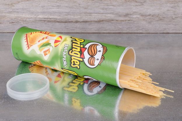 STore LEftover Spaghetti In a Cleaned, Empty Pringles Can