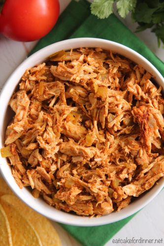 4 ingredient slow cooker shredded Mexican chicken