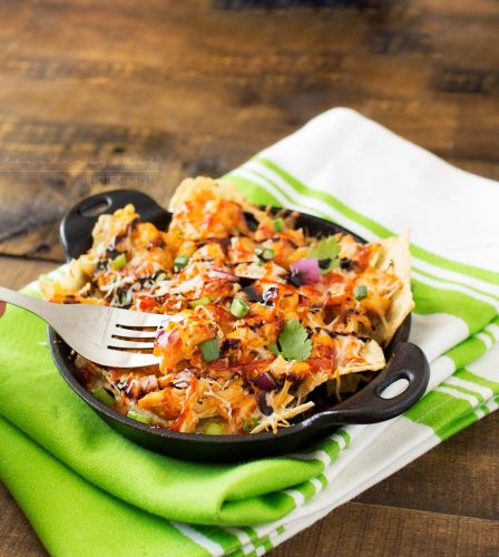 Oven Baked BBQ Chicken Pizza Nachos
