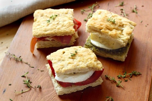 Mini focaccia sandwiches