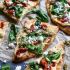 Hummus Flatbread with Sun-Dried Tomato and Pesto