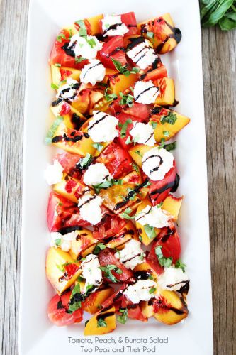 Tomato, Peach & Burrata Salad