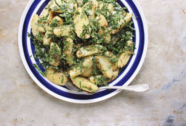 Kale Potato Salad with Grainy Mustard Dressing