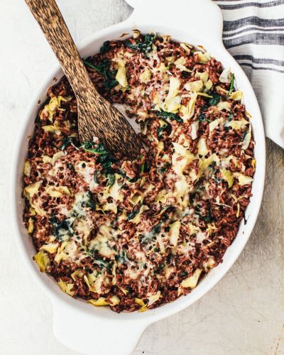 Spinach Artichoke Rice Casserole