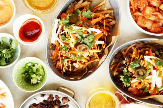 Loaded Potato Kimchi Fries