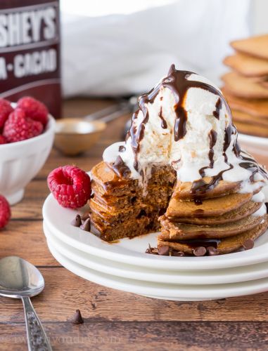 Chocolate Pancakes A La Mode