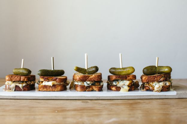 Grilled Blue Cheese with Honey Walnut Pesto