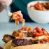 Red Pepper Onion Chili Relish with Bratwurst