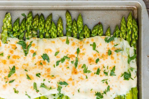 Three Cheese Asparagus Gratin