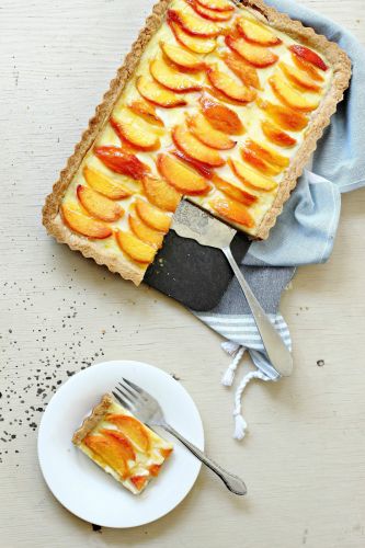Peaches and Cream Custard Tart
