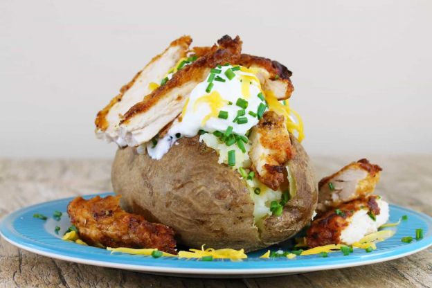 Fried Chicken Stuffed Baked Potato