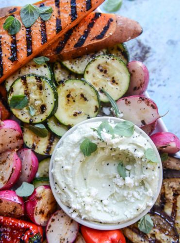 Marinated Grilled Vegetables With Avocado Whipped Feta