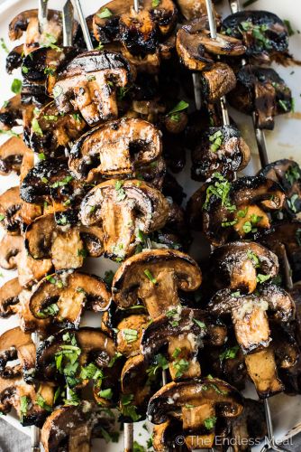 Grilled Garlic Butter Mushrooms