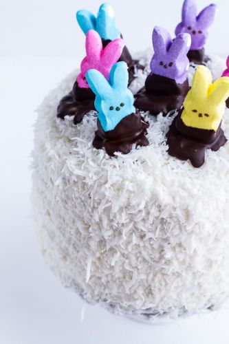 6-Layer Coconut-Covered Chocolate Peeps Cake