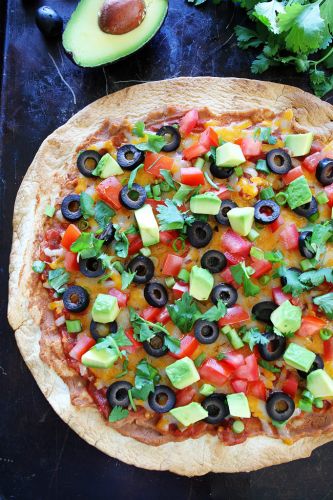 Crispy Mexican tortilla pizza