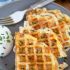 Egg and cheese hash brown waffles