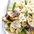 PASTA WITH GOAT CHEESE, CHICKEN, ASPARAGUS AND MUSHROOMS