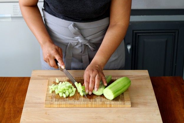 Chop the cucumber