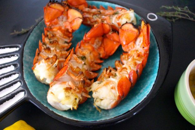 Lemon Butter Grilled Lobster Tails