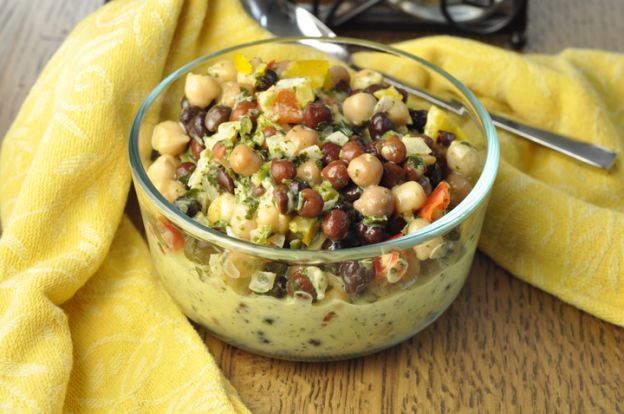 Summer Chickpea Black Bean Salad