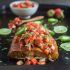Spice Rubbed Cedar Plank Salmon with Strawberry Salsa