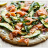Smoked salmon and avocado pizza