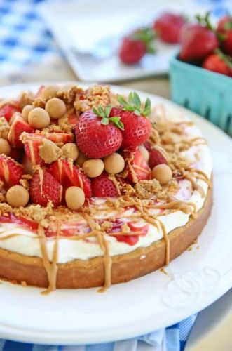 Peanut Butter and Jelly Ice Cream Cookie Pizza