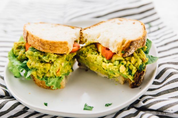 Smashed Chickpea and Avocado Sandwich