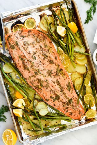 Mustard Salmon With Asparagus And Potatoes