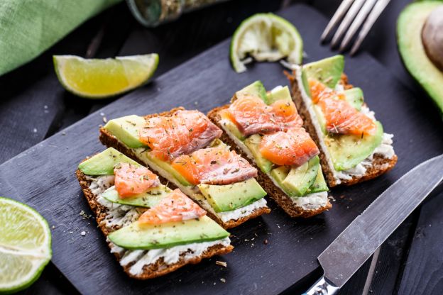 Avocado Toast with Salmon and Light Cream Cheese