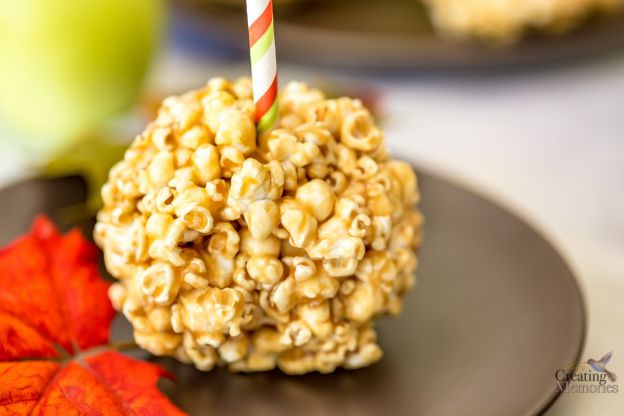 Caramel apple popcorn balls