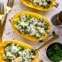 Chicken, Spinach & Artichoke Spaghetti Squash Boats